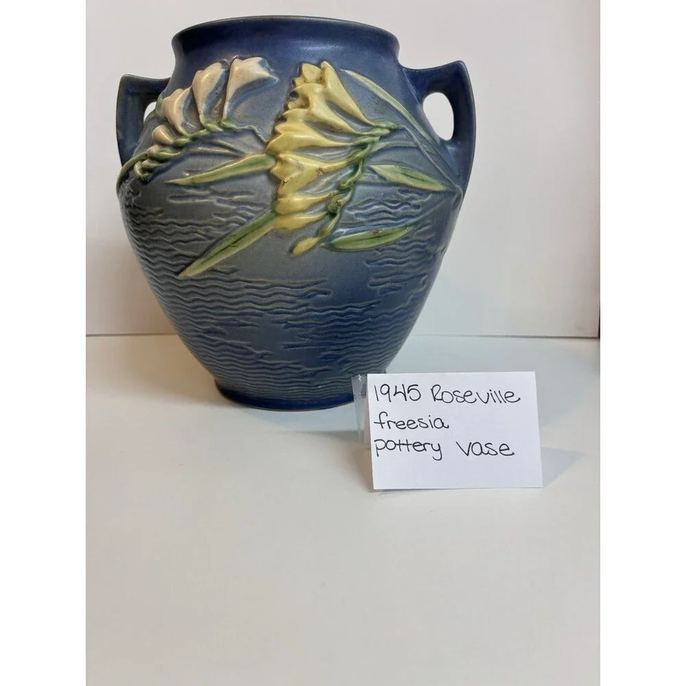 Roseville Columbine 1945 Vintage Mid Century Modern Pottery Vase 400-6